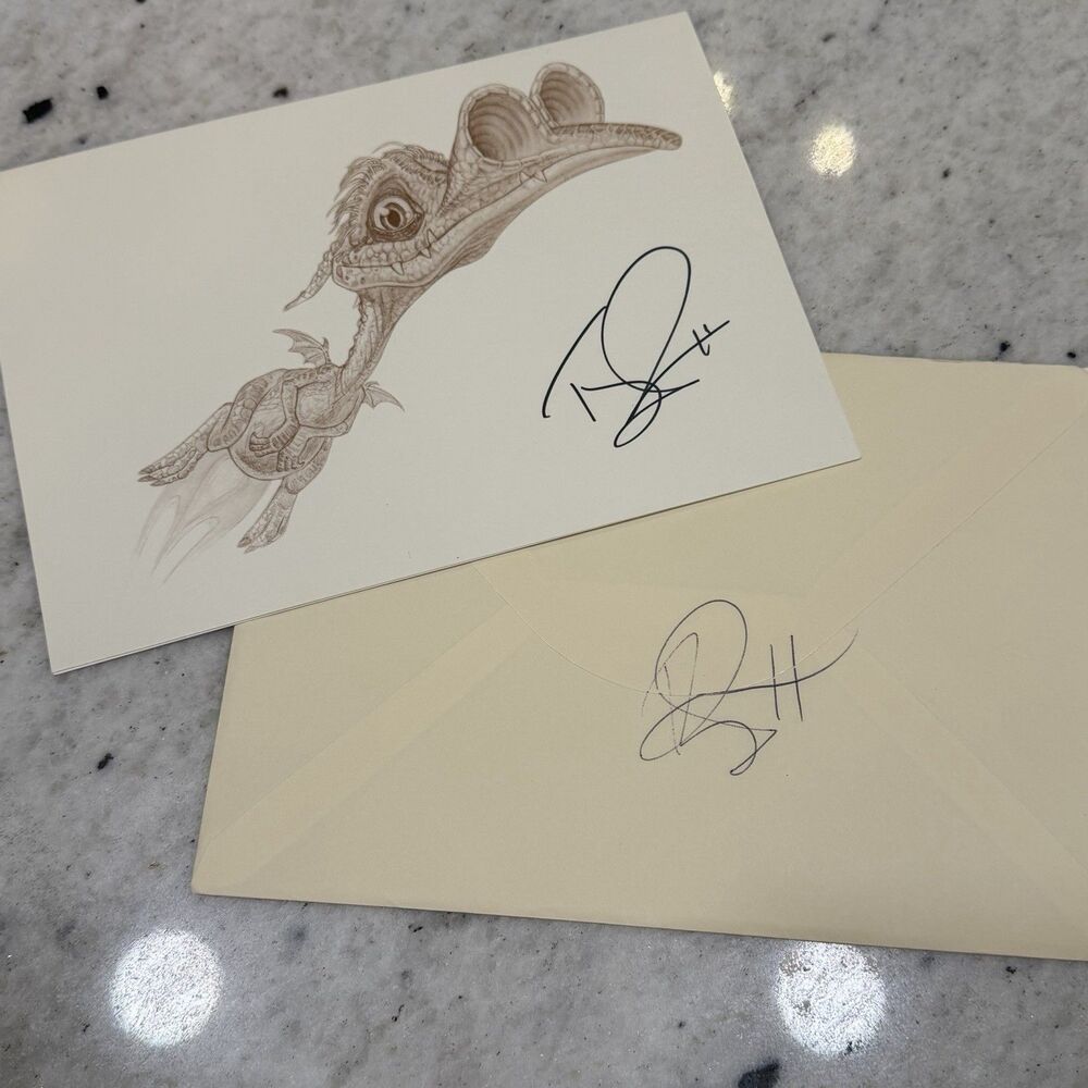 Terry Pratchett Discworld Errol Swamp Dragon Card Signed W/signed Envelope